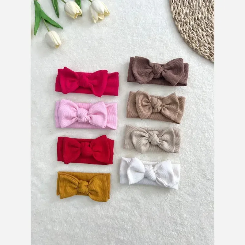هدبند کبریتی نوزادی دخترانه یلدایی پاپیونی گره ای مناسب 0 تا 3 سال