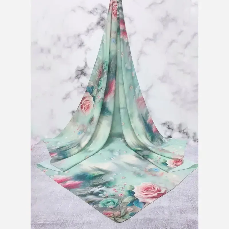 روسری نخی کاستوم طرح برکه سایز 140 چرخ دوز