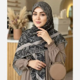 روسری نخ کاستوم طرح گیسو قواره بزرگ 140 سانتیمتر