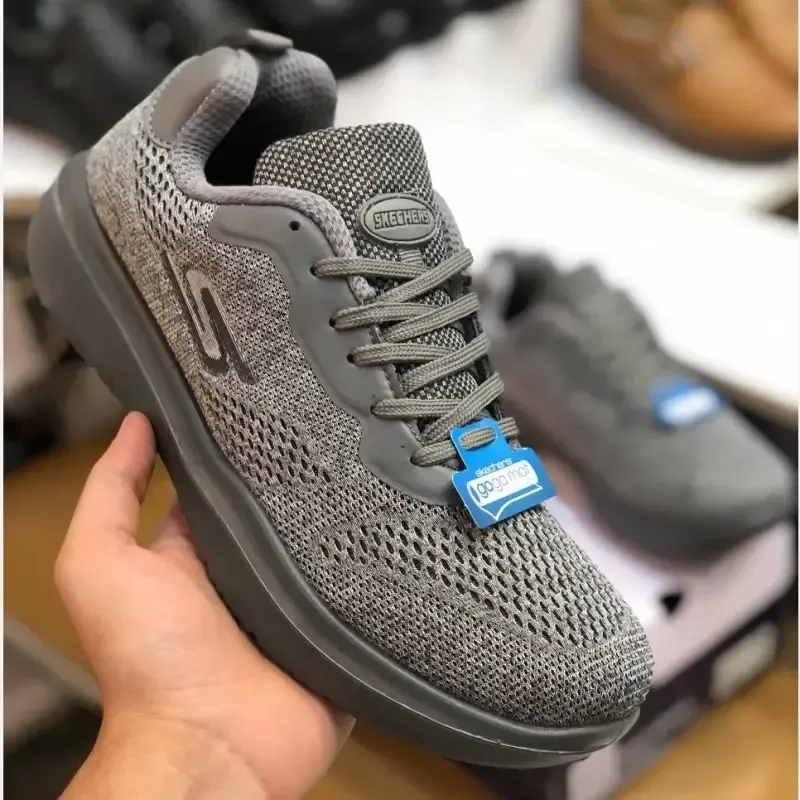 کفش اسکیچرز مردانه پیاده روی رویه پارچه تنفسی سه بعدی زیره پیو و کفی طبی ارگونومیک کف دوخت قابل شست و شو