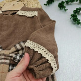 پیراهن دخترانه مجلسی مخمل کبریتی و موهر باربری 2 تا 12 سال