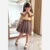 پیراهن دخترانه مجلسی ست بلوز و دامن مخمل 2 تا 13 سال