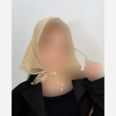 مینی اسکارف توری ساده مشکی سفید کرم ابعاد 70 در 70 جنس تور
