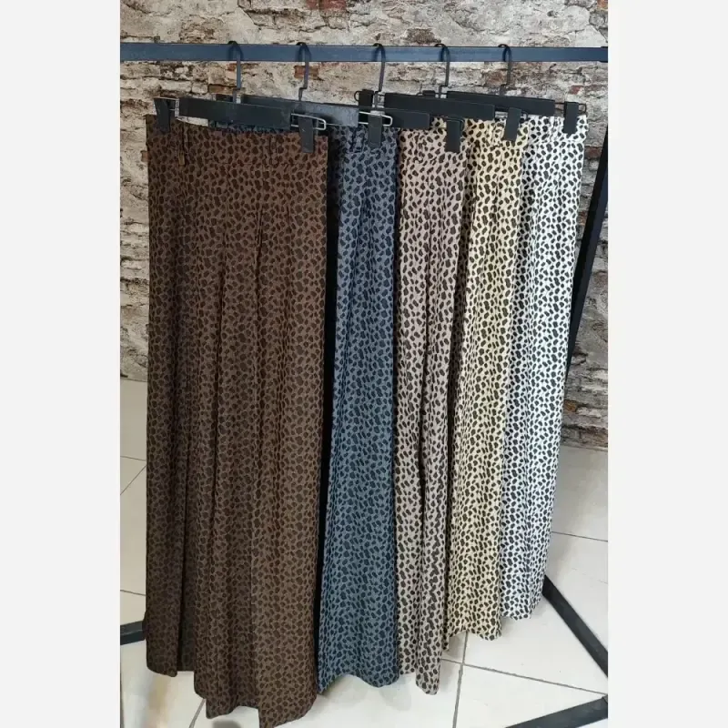 شلوار فول بگ پلنگی کنزو وارداتی پشت کمر کش سایز 38 تا 48