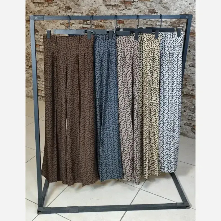 شلوار فول بگ پلنگی کنزو وارداتی پشت کمر کش سایز 38 تا 48