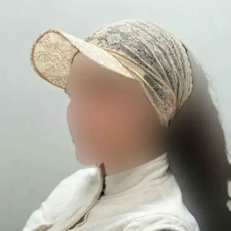 هد نقابدار گیپوری تابستانه زنانه مشکی و کرم