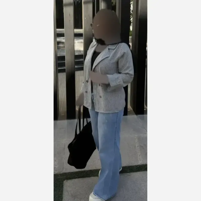 کت راه راه زنانه مدل هیلدا جنس لینن زارا سایز 38 تا 46 جلوباز جیب نما