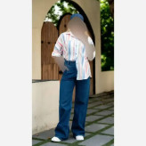 شومیز لینن زارا باکسی مدل چکاوک فری سایز رنگبندی