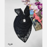 مینی اسکارف توری طرحدار ابعاد 70 در 70 جنس تور