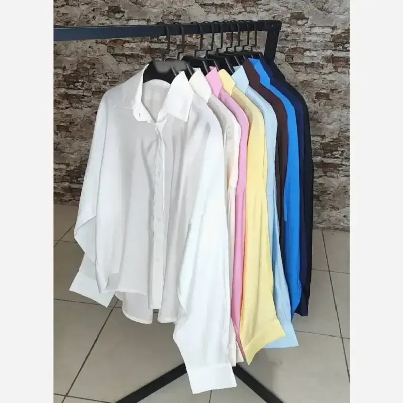 شومیز زنانه شیشه ای لخت مدل لیدا فری سایز رنگبندی متنوع