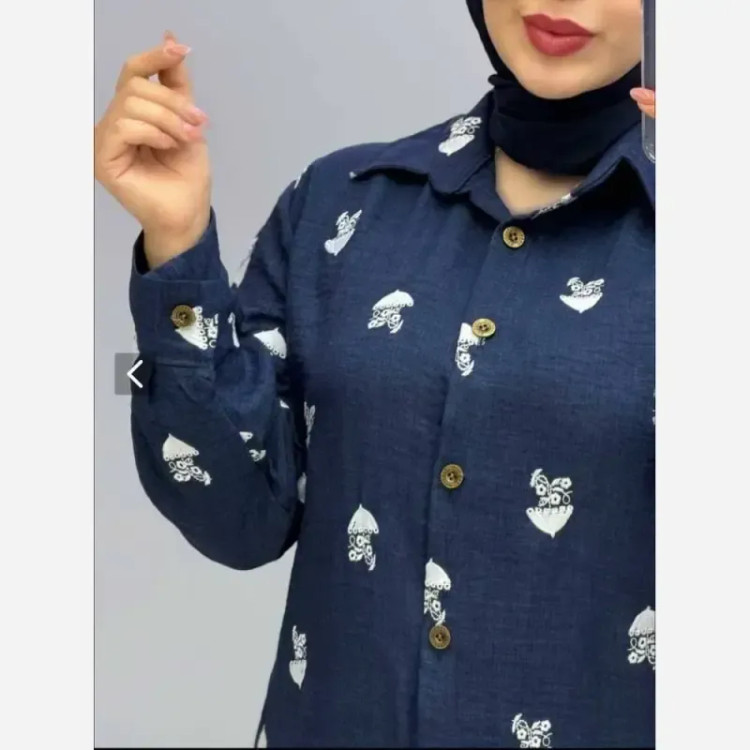 شومیز مانتویی شانتون زنانه فری سایز رنگ بندی