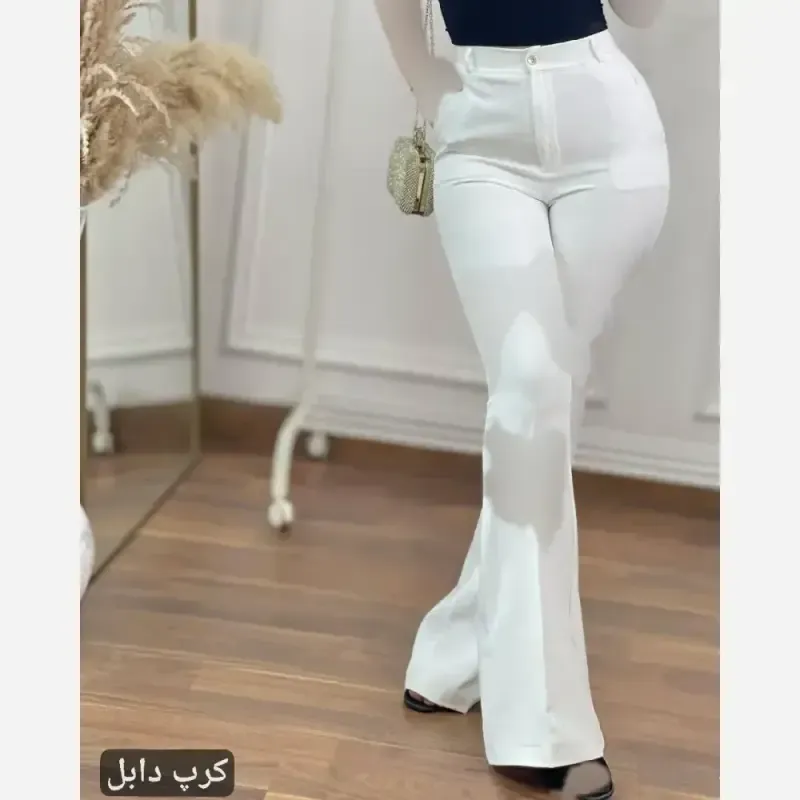 شلوار دمپا بوتکات زنانه کرپ دابل گرم بالا سایز 38 تا 52