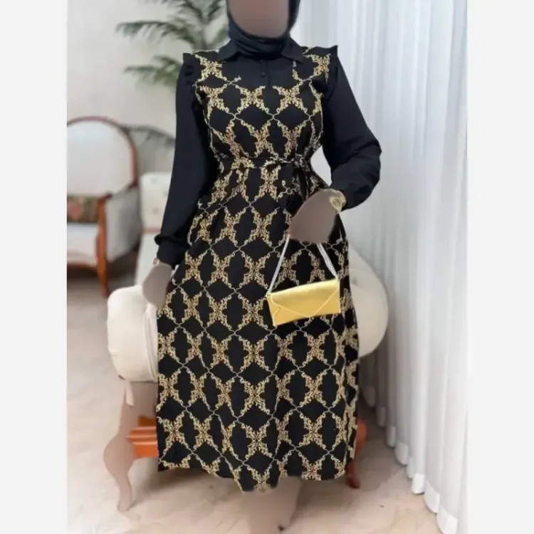 پیراهن طلاکوب پروانه زنانه جنس اسکادا سایز بزرگ