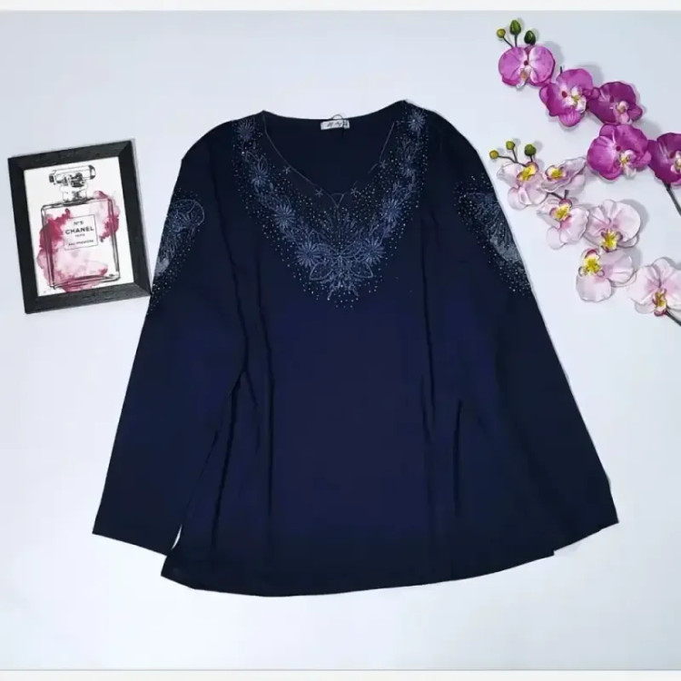 شومیز گیپوردار مجلسی مدل مهگل پارچه ویسکوز تیپ لاکرا فری سایز
