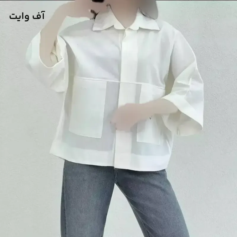 شومیز باکسی دوجیب لینن پنبه مدل دلبهار فری سایز