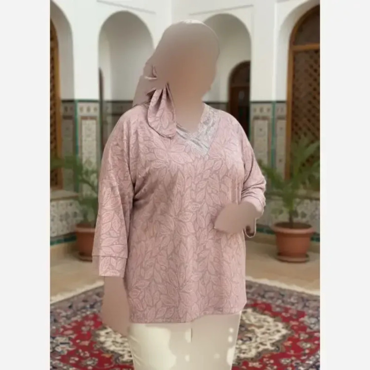 شومیز نگین دار کیمانو مدل تابان ژاکارد ویسکوز سایز بزرگ