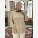 شومیز نگین دار کیمانو مدل تابان ژاکارد ویسکوز سایز بزرگ