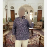 شومیز نگین دار کیمانو مدل تابان ژاکارد ویسکوز سایز بزرگ