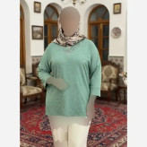 شومیز نگین دار کیمانو مدل تابان ژاکارد ویسکوز سایز بزرگ