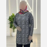 تونیک نگین دار ژاکارد ویسکوز مدل ژالین فری سایز
