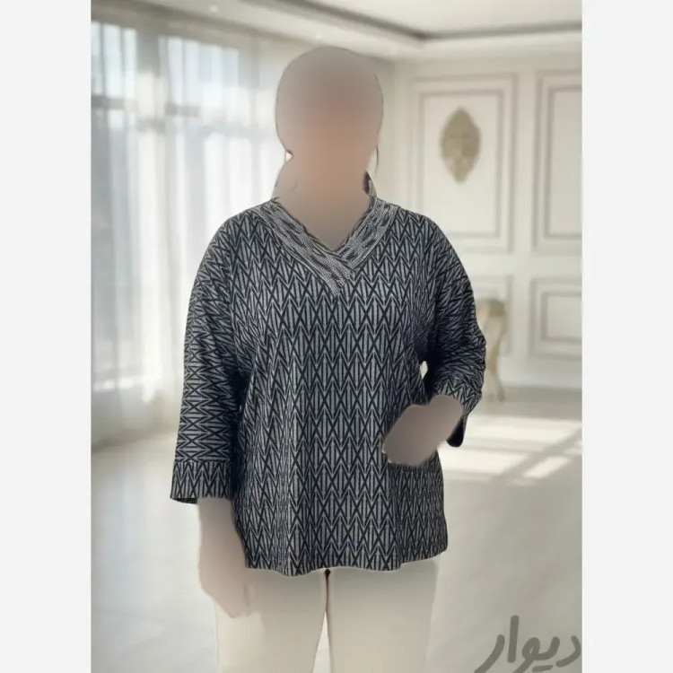شومیز نگین دار کیمانو مدل یاس جنس ژاکارد ویسکوز فری سایز
