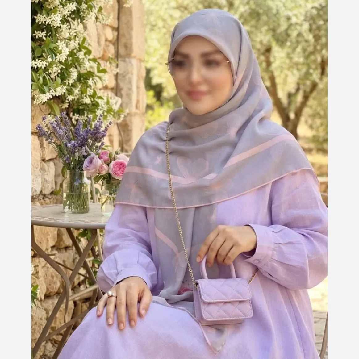 روسری نخ کاستوم مجلسی طرح مشکات پروانه گل رز قواره بزرگ 140 سانتیمتر