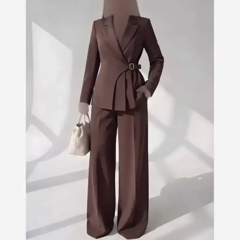 کت شلوار سگک دار پینترستی کرپ مازراتی