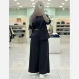 کت شلوار زنانه لینن مدل سارا رنگ مشکی و سبز سایز 38 تا 46