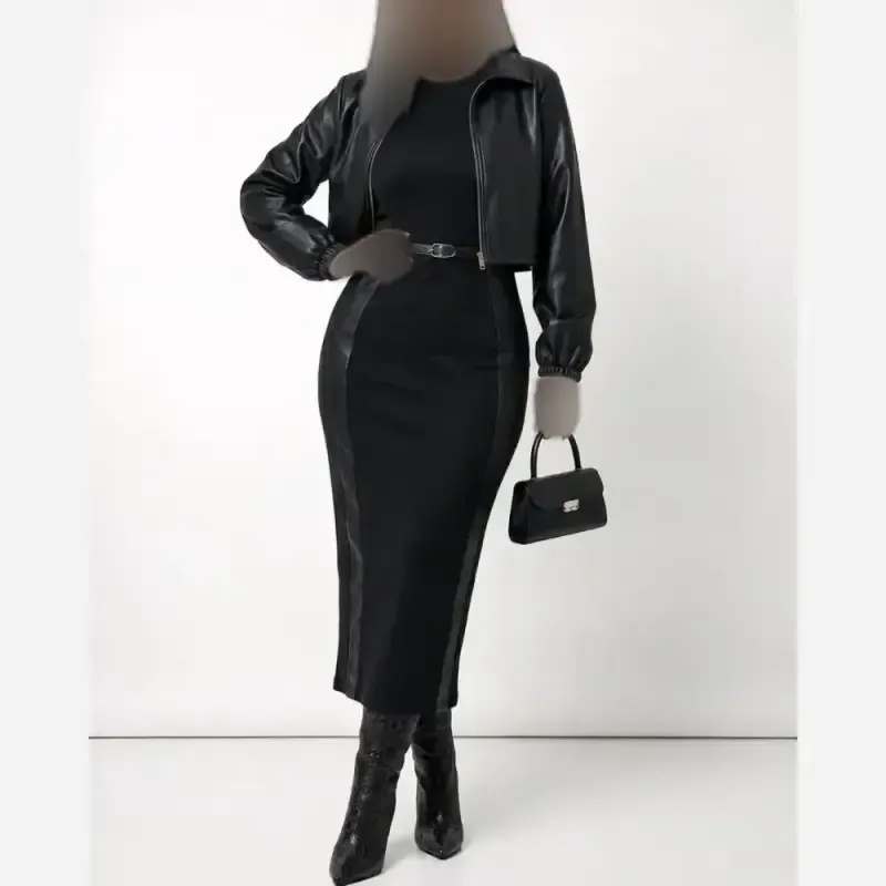 ست کت و سارافون نیتا جنس مازراتی و چرم