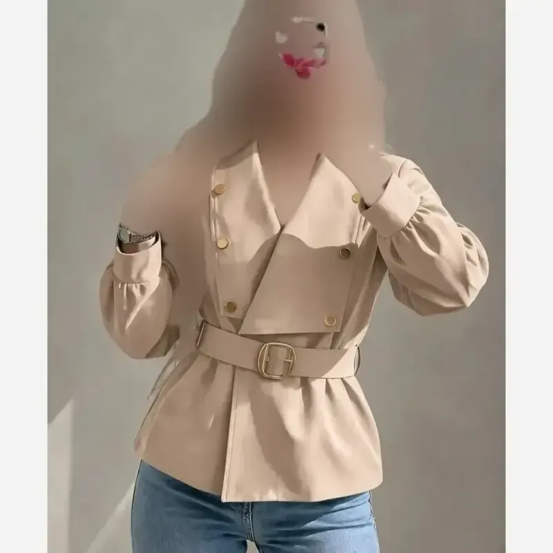 بارونی زنانه مدل رومینا کتان زارا ضدآب و کجراه کمربنددار
