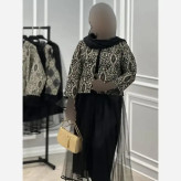 ست کت و دامن زنانه تافته و تور نازپری سایز 38 تا 46