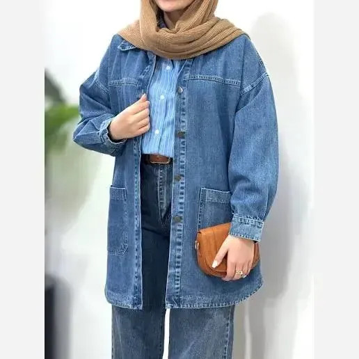 کت جین حلالی قد بلند یخی آبی سایز 1 و 2