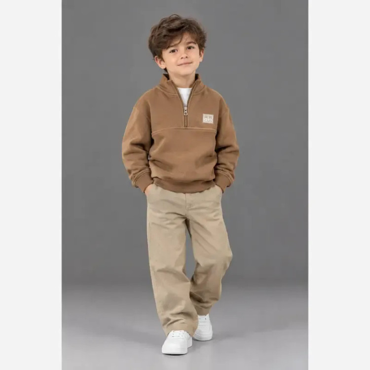 بلوز نیم زیپ پسرانه جنس دورس بهاری سایز 45 تا 70