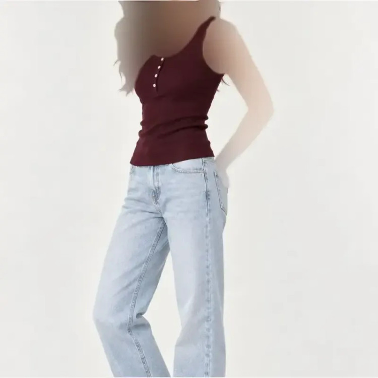 تاپ وارداتی کبریتی زنانه و دخترانه پنبهای مارک H&M