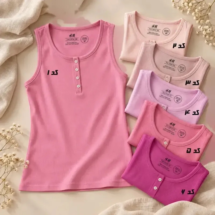 تاپ وارداتی کبریتی زنانه و دخترانه پنبهای مارک H&M