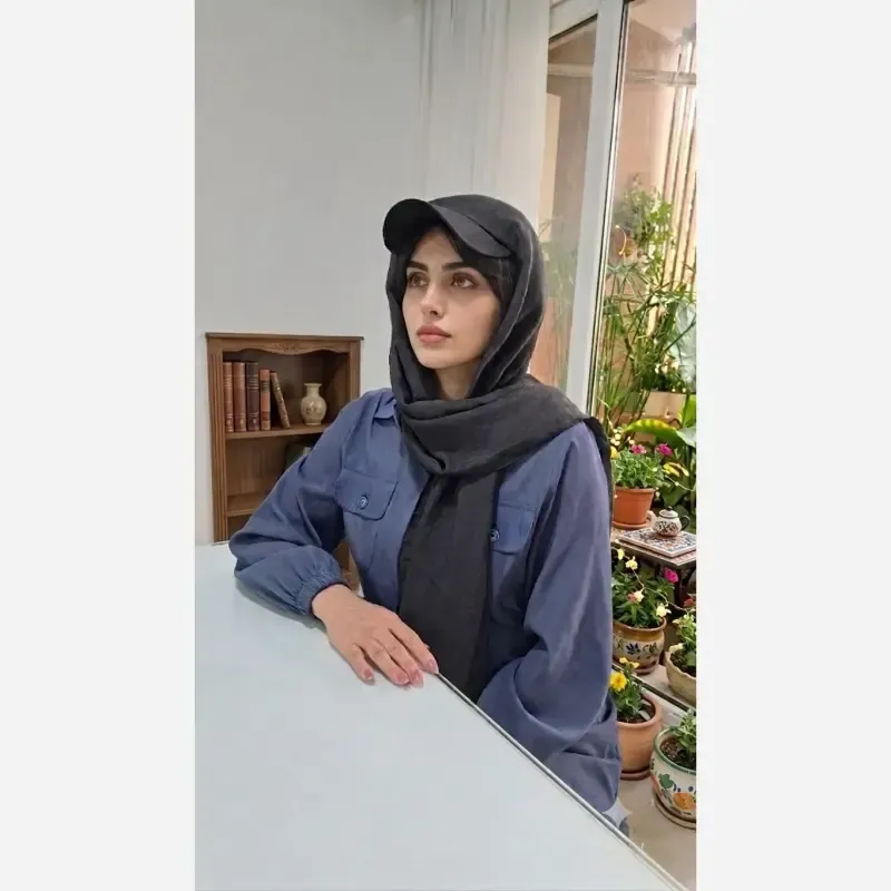 شال زنانه نخی وال اسلپ نقابدار تابستانه مشکی ابعاد 170 در 50 سانتی متر