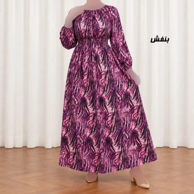 پیراهن ساحلی زنانه کش دار نخی فری سایز مناسب تا سایز 48