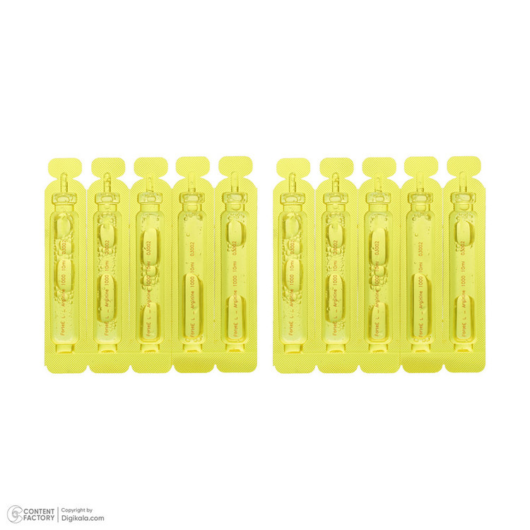 ویال ال آرژینین 1000 میلی گرم با طعم پرتقال فورت ای - بسته 10 عددی