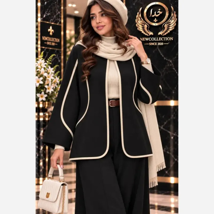 ست کت و شلوار نواردوزی پاییزه سوپرمازراتی گرم بالا فری سایز 38 تا 48