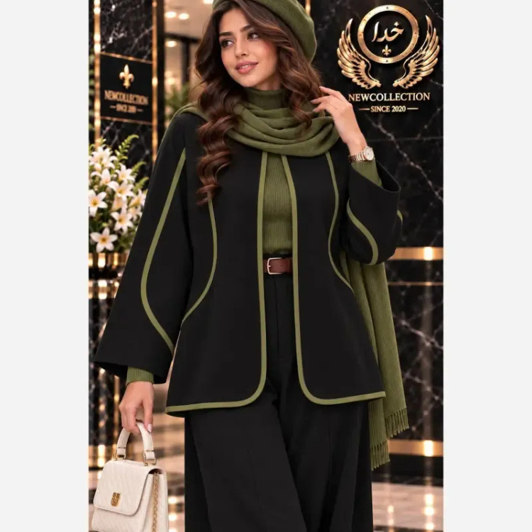 ست کت و شلوار نواردوزی پاییزه سوپرمازراتی گرم بالا فری سایز 38 تا 48