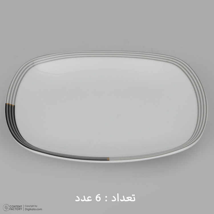 سرویس غذاخوری 27 پارچه 6 نفره چینی زرین ایران مدل وگاس اوریت سری کواترو درجه عالی
