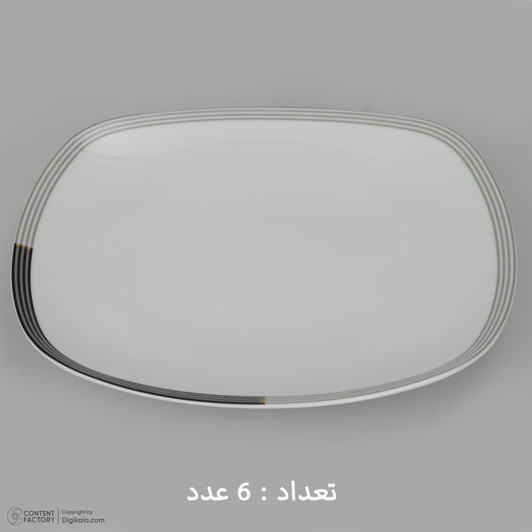 سرویس غذاخوری 27 پارچه 6 نفره چینی زرین ایران مدل وگاس اوریت سری کواترو درجه عالی