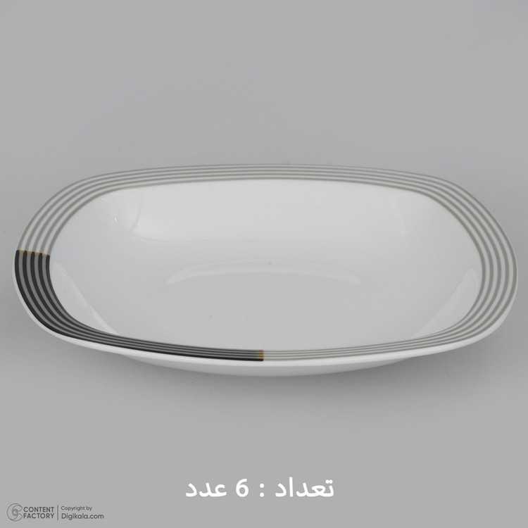 سرویس غذاخوری 27 پارچه 6 نفره چینی زرین ایران مدل وگاس اوریت سری کواترو درجه عالی
