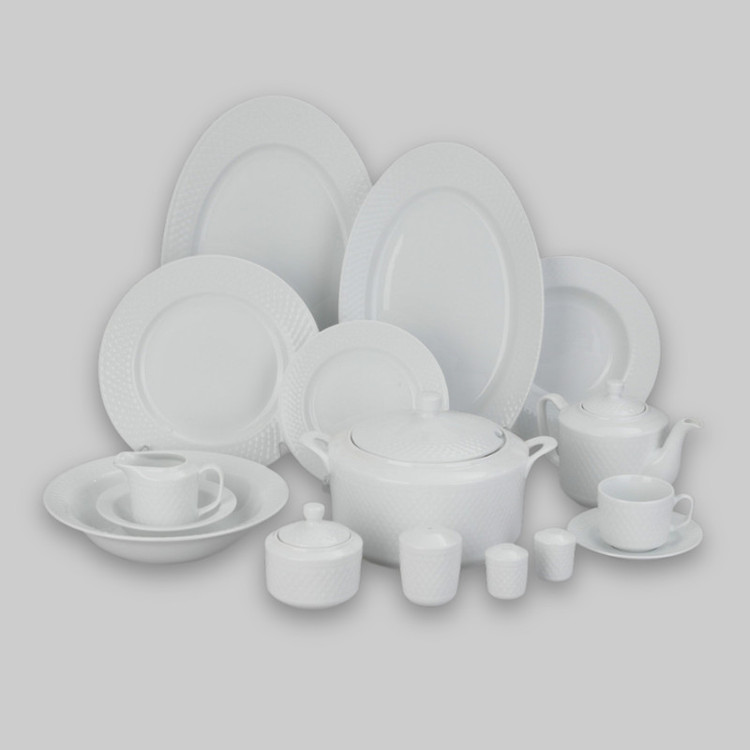 سرویس غذاخوری 102 پارچه چینی زرین ایران سری رادیانس مدل White درجه یک