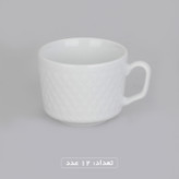 سرویس غذاخوری 102 پارچه چینی زرین ایران سری رادیانس مدل White درجه یک