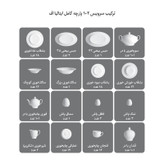 سرویس غذاخوری 102 پارچه 12 نفر چینی زرین ایران مدل ایتالیا کوئین درجه عالی