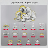سرویس چینی 102 پارچه غذا خوری چینی زرین ایران سری ایتالیا اف مدل ویلیج درجه یک