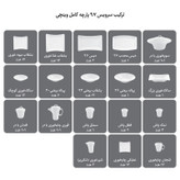 سرویس غذاخوری 97 پارچه چینی زرین سری وینچی الیسه مدل سمن درجه عالی