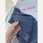 ست بلوز و شلوار لی دخترانه بچگانه طرح Miu Miu پاییزه دورس لاکرا سایز 45 تا 70