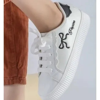 کفش ونس اسپرت سفید مشکی پاپیون دار زیره پی وی سی
